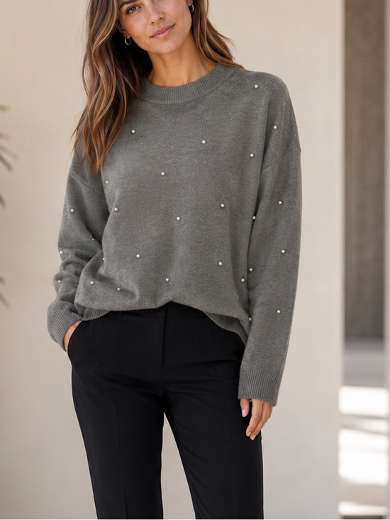 H&M Sweaters - H&M Pearl Detail Soft Knit Sweater Size Large